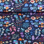 Ekologisk muslin - Slät - Digitalt tryck Picnic i parken Navy