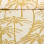 Toile canevas aspect lin - Palmiers Beige Ocre