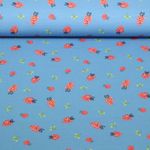 Jersey - Digitaldruck Erdbeeren Blau
