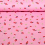 Jersey - Digitaldruck Erdbeeren Rosa