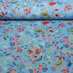 Jersey - Digitaldruck Blätterranken Blau