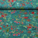 Jersey - Digitaldruck Blätterranken Petrolgrün