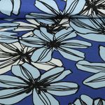 Viskosejersey - Große Blüten Tintenblau