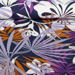 Jersey de viscose - Grandes feuilles de palmiers Violet