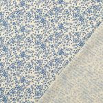 Seersucker - Mini bloemen Vintage glad jeansblauw