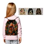 Canvas Panel - Digitaldruck Kids Backpack Pferdeliebe Multicolor-1