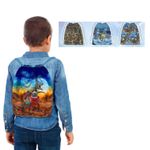 Canvas Panel - Digitaldruck Kids Backpack Dinos Blau-1