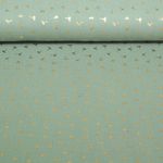 Double gaze de coton - Impr. sur film Fleurs Vert menthe