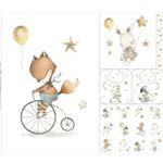 Panel Baumwoll-Popeline - Baby Sleepydecke Tiere Weiß