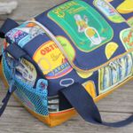 Tissu d'extérieur Hugo & Hilda - Boîtes de sardines Bleu marine foncé Multicolore-3