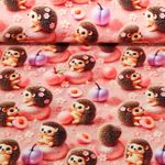 Jersey - Digitaldruck 3D Igel Mit Blumen Rosa