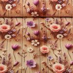 Jersey - Digitaldruck Veilchen Blumen Hellbraun