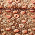 Jersey - Digitaldruck Veilchen Blumen Dunkelbraun