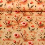 Jersey - Impression digitale Tulipes et blé Sable