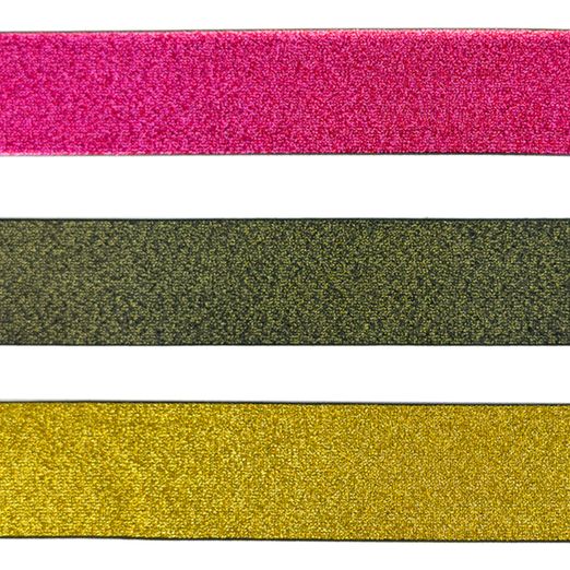 Gummiband Glitter 40mm - Meterware