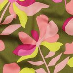 Katoen satijn - digitale print groen