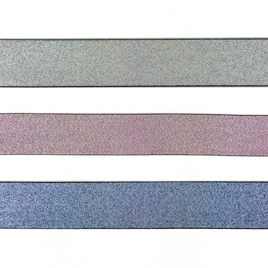 Gummiband Glitter 25mm - Meterware