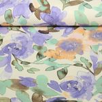 Jersey de viscose -  Roses en aquarelle Blanc