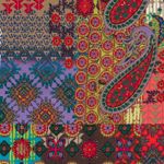 Satinado - Paisley Bubble Vermelho Multicolor