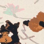 Lino de viscosa - Grandes flores beige