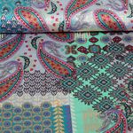 Satin - Paisley Bubble Türkis Multicolor