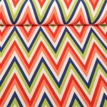 Kleider und Blusenstoff - Stretch Twill ZickZack Rot