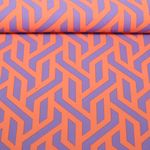 Tissu robes et blouses stretch - Tourbillons graphiques Corail