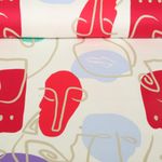 Baumwoll-Satin - Stretch Gesichter Ecru