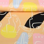 Baumwoll-Satin - Stretch Gesichter Lachs