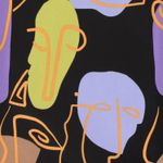 Bomullssatin - Stretch svarta ansikten