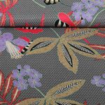 Baumwoll-Satin - Stretch Blumen Blätter Navy