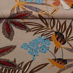 Baumwoll-Satin - Stretch Blumen Blätter Kupfer