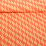 Kleider und Blusenstoff - Wellen Orange