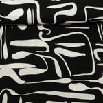 Viskose - Crepe Abstrakt Schwarz