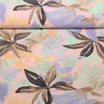 Kleider und Blusenstoff - Leinenstruktur Blumen Rosa