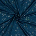 Tecido para casacos impermeáveis – Estrelas repelentes de água azul petróleo