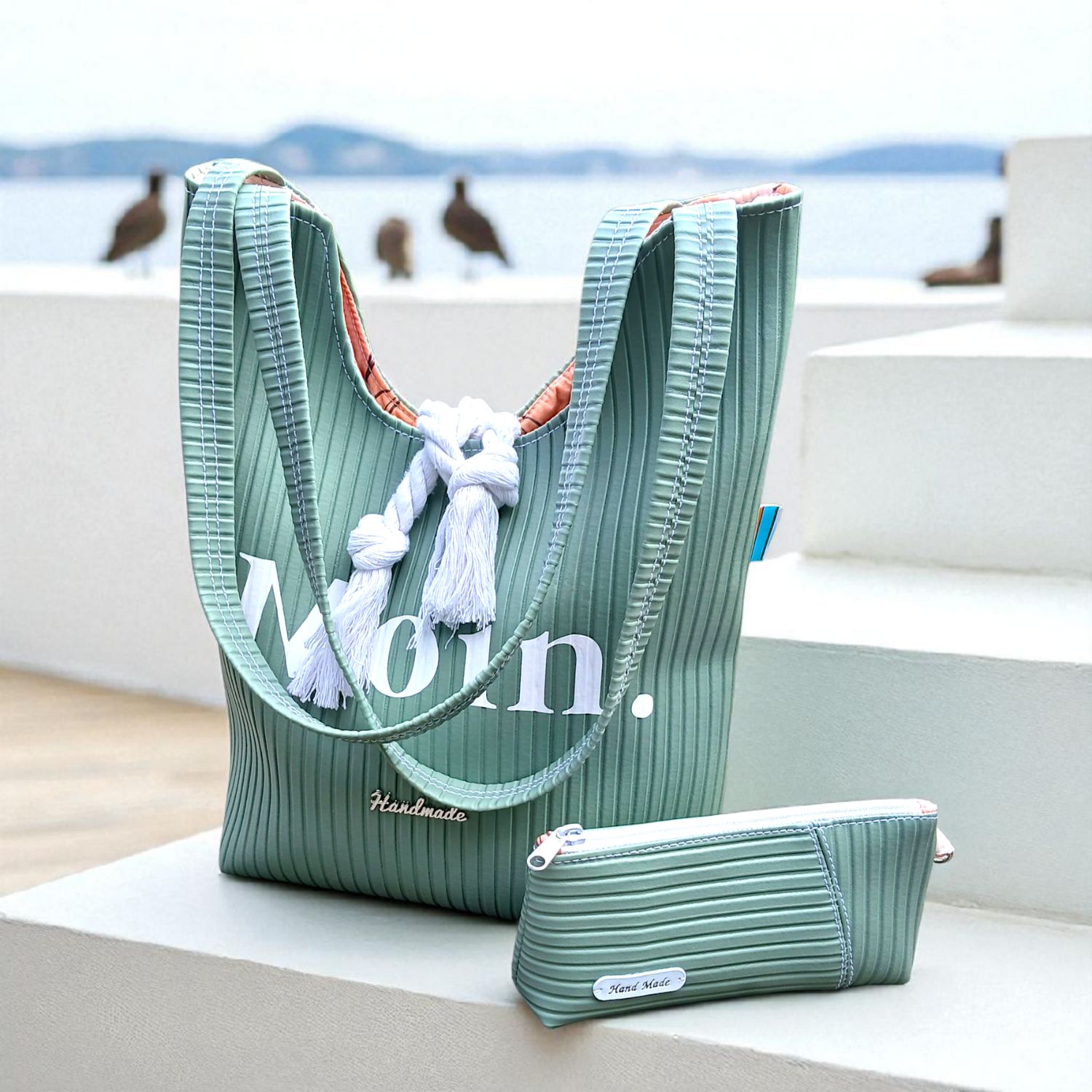 Simili synthétique plissé - Vert - Au mètre-5 Simili synthétique plissé - Vert - Au mètre-5