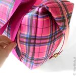 Simili synthétique Tartan - Rose vif - Au mètre-2