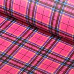 Simili synthétique Tartan - Rose vif - Au mètre-0