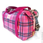 Simili synthétique Tartan - Rose vif - Au mètre-1