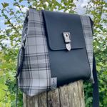 Kunstleder Tartan - grau - Meterware-1