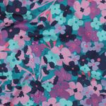 Belagd Bomull – Blommor Petrol