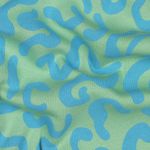 Joggingstof - Golvende lijnen groen