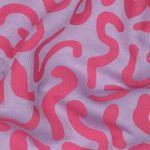 Joggingstof - Gebogen Lijnen Lila