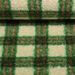Mantelstoff - Boucle Karo Grün Beige