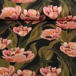 Baumwoll-Canvas - Digitaldruck Tulpen Schwarz