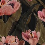 Lona de algodón - Estampado digital Tulipanes Negro