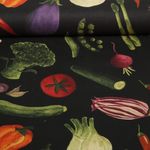 Baumwoll-Canvas - Digitaldruck Gemüse Schwarz