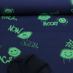 Softshell - Digitaldruck Graffiti Smiley Navy