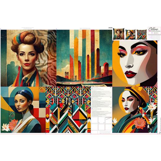 Canvas Panel - Digitaldruck Kissen Frauen